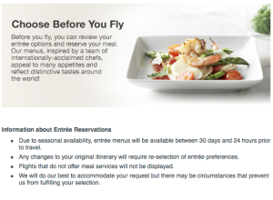 AA.com entree reservations
