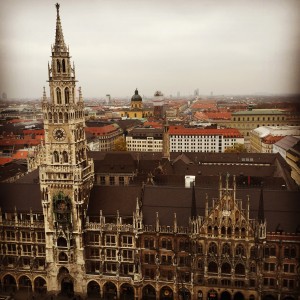 My first visit to Germany - and the view of Munich.
