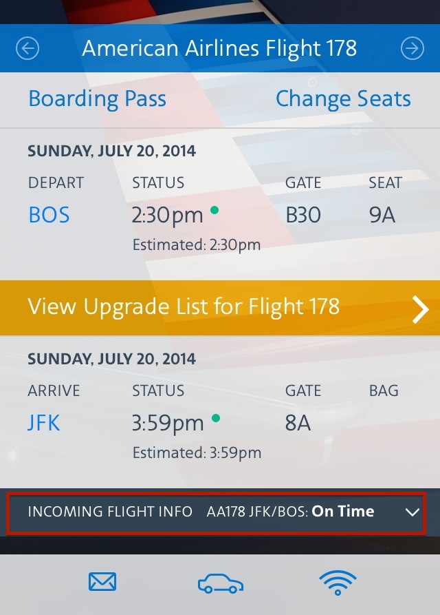 American Airlines IPhone App Now Shows Incoming Flight Information American Airlines IPhone App Now Shows Incoming Flight Information